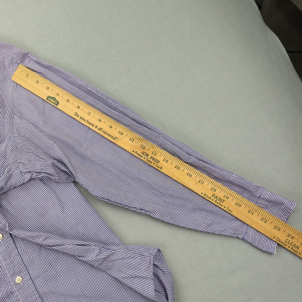 Vtg Ralph Lauren Shirt Mens 16.5‎ 34/35 Yarmouth Purple Gingham Button Down Pony - Picture 8 of 10